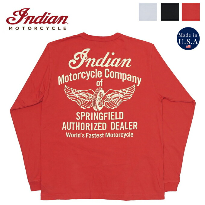 北米インディアン自動二輪車 Indian Motorcycle 長袖 刷り上げる Ｔシャツ \