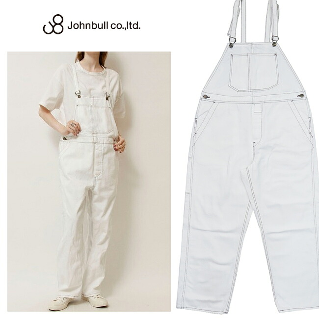 ジョンブル JOHNBULL 13oz ホワイトデニム オーバーオール サロペット DENIM DELIGHT DAYS JY231P05｜アースマーケット