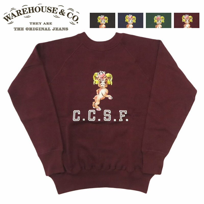 楽天市場】ウェアハウス WAREHOUSE 長袖 ラグランスリーブ クルー