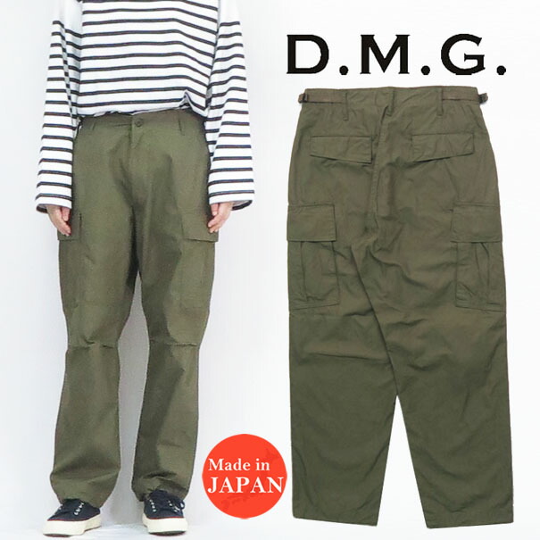 ドミンゴ D.M.G. DOMINGO リップストップ USカーゴ パンツ レディース グリーン 14-199Z MADE IN JAPAN