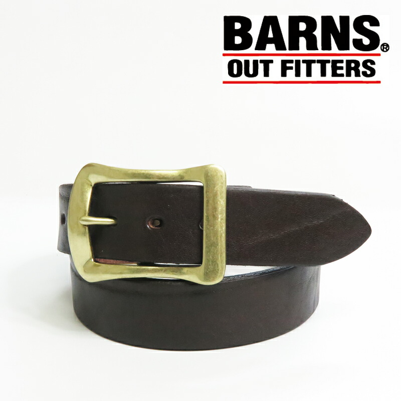 ジョージバーンズ BARNS ビッグバックル 40粍なめし革 胴締め 栃木なめし革製 LE-3055