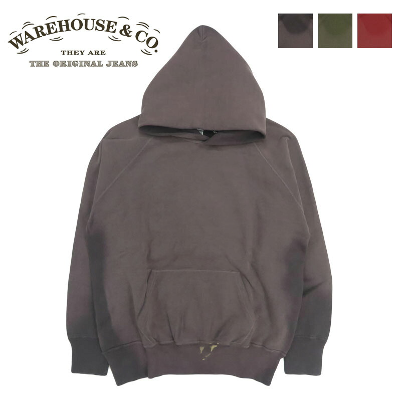 ウェアハウス WAREHOUSE プルオーバー スウェット パーカー ラグランスリーブ ユーズド加工 Lot.462 U/W SUN BURNED 2ND-HAND セカンドハンド セコハン