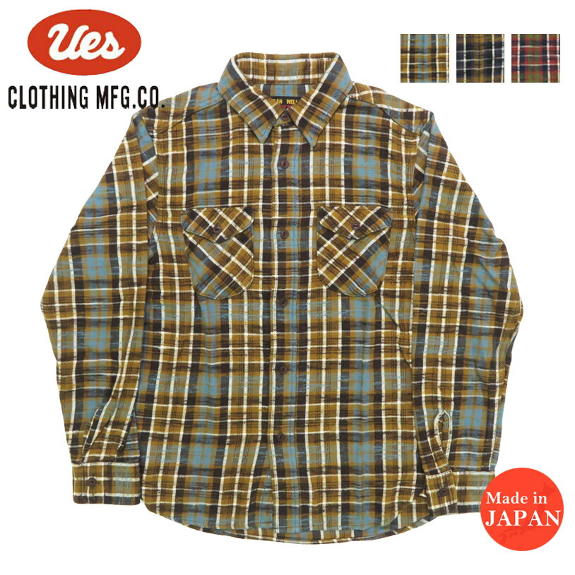 楽天市場】UES ウエス チェック エクストラヘビーネルシャツ 長袖