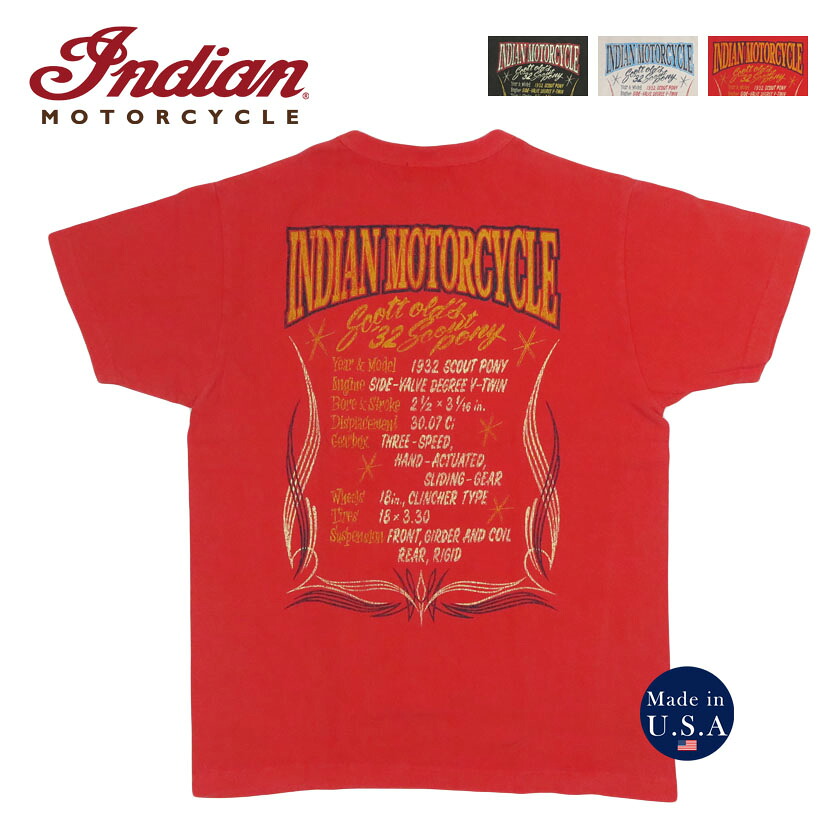 北米インディアン自動二輪車 Indian Motorcycle 半袖 ピグメントダイ 衣嚢Ｔシャツ “SCOUT PONY” IM79724【2026年春夏新作】