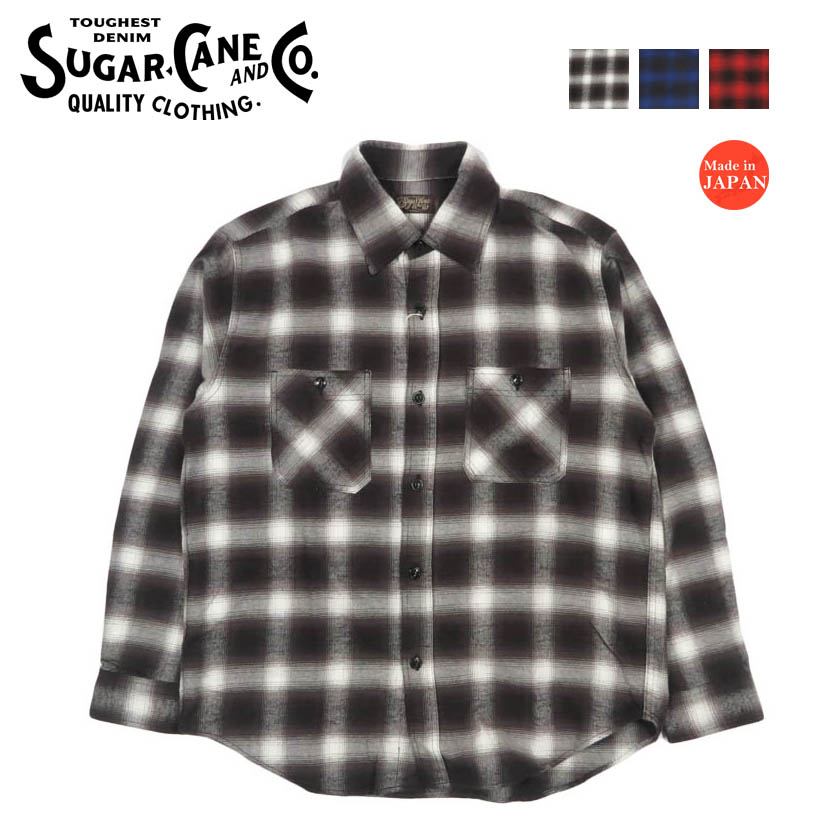 シュガーケーン SUGAR CANE 長袖 コットンオンブレーチェック ワークシャツ COTTON OMBRE CHECK WORK SHIRT SC29723 【2026年春夏新作】
