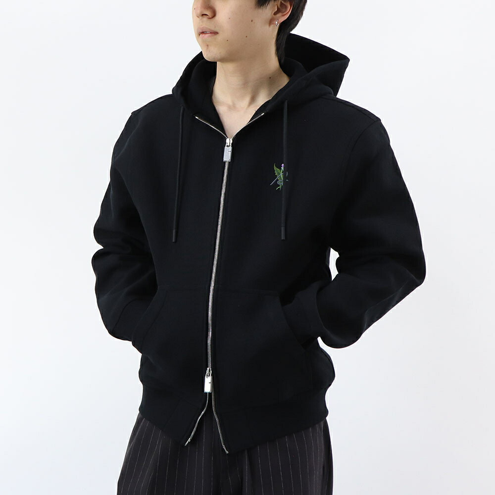 【新品】バーバリー BURBERRY トップス スウェット・パーカー ユニセックス ブラック ジップアップパーカー バックプリント ジップアップ 8097854