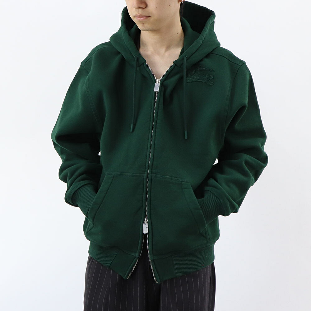 【新品】バーバリー BURBERRY トップス パーカー メンズ グリーン ジップパーカー ロゴ シンプル 8084981