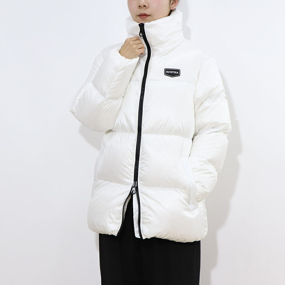 【新品】デュベティカ DUVETICA アウター ダウンウェア レディース ホワイト ポリアミド ダウン フェザー ダウンジャケット ロゴ ハーフ・ロング丈 VDDJ00716