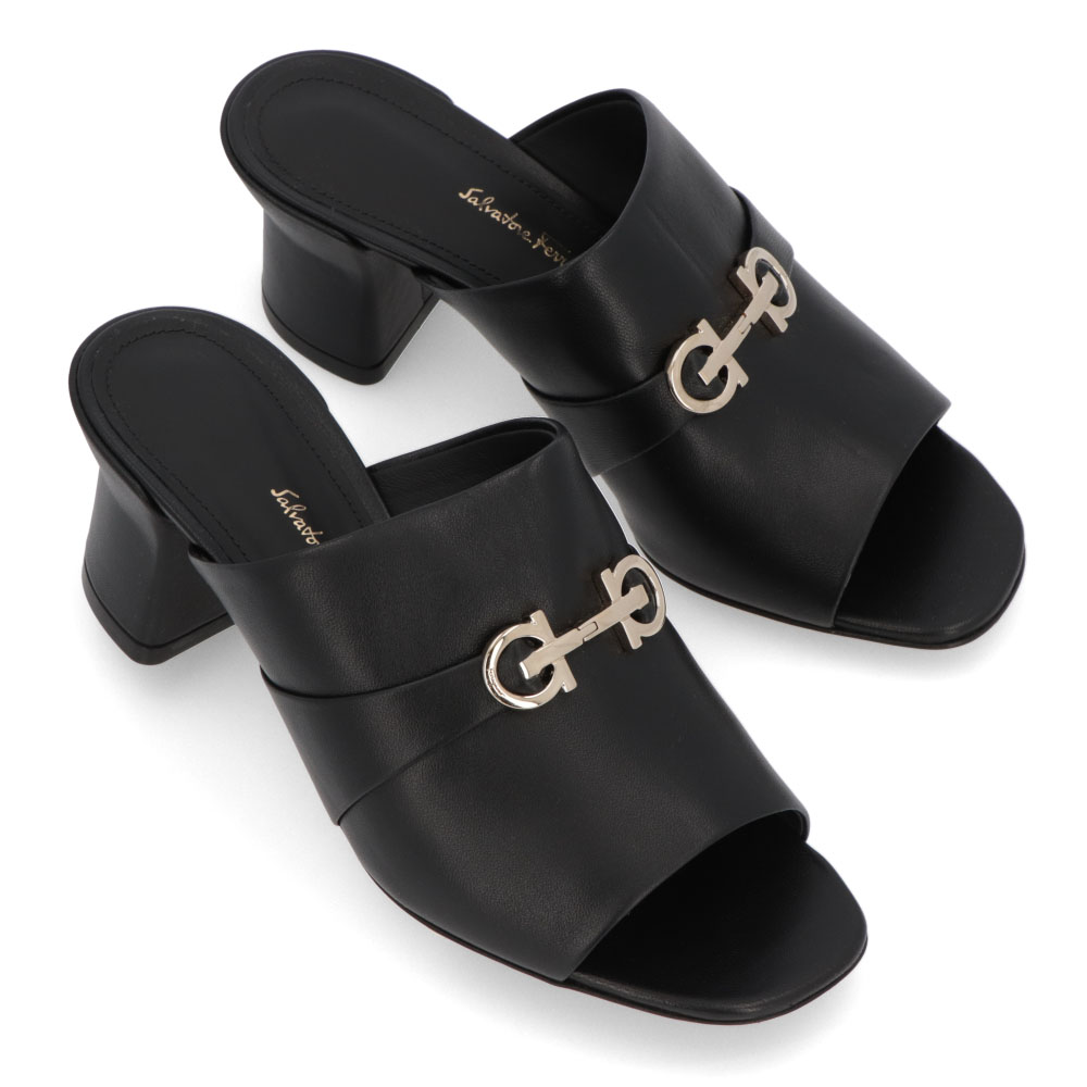 【新品】フェラガモ FERRAGAMO シューズ サンダル レディース ORNELLA 55 ブラック ミュール ガンチーニ ヒールあり 0757836 52,860円