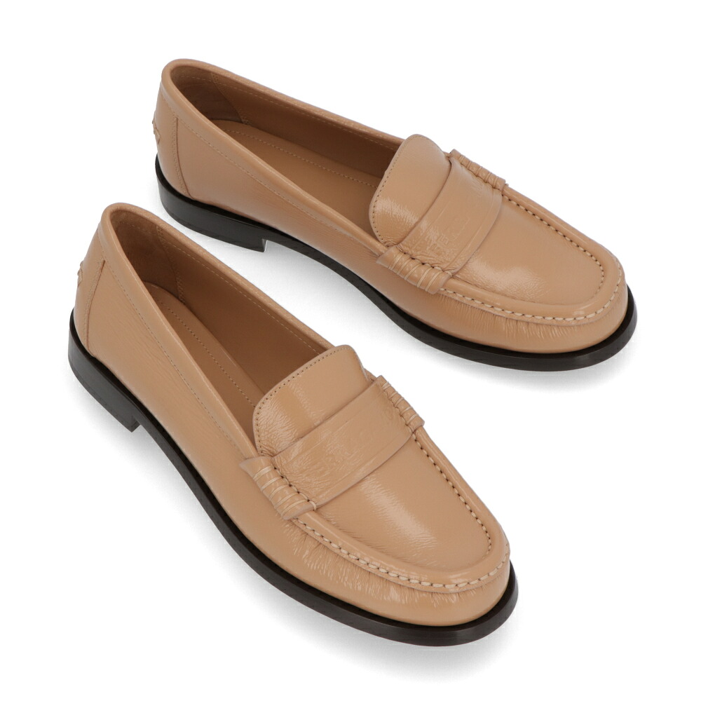 【新品】フェラガモ FERRAGAMO シューズ レザーシューズ レディース キャメル レザー ロゴ カジュアルシューズ ローファー IRINA S 771236