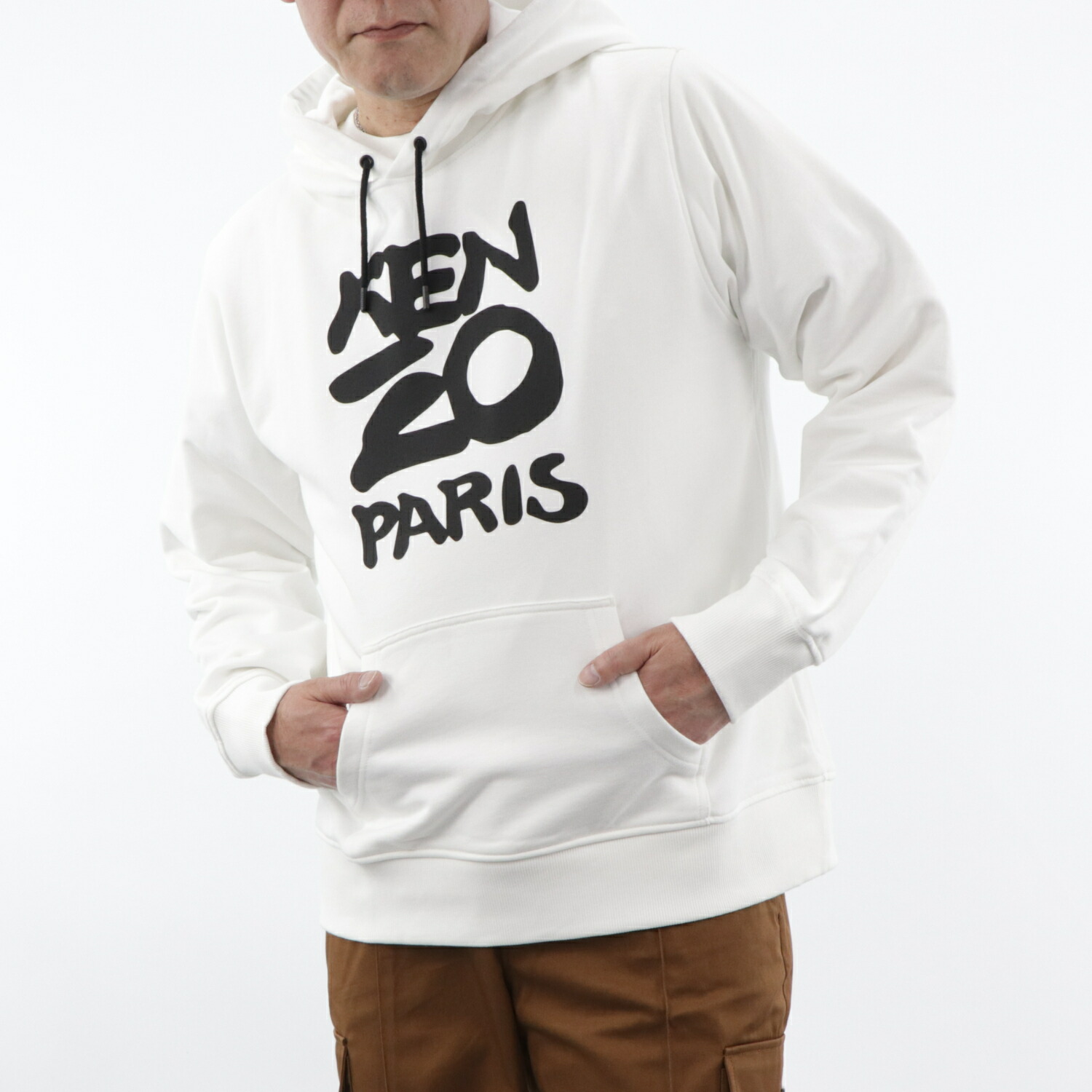 KENZO ケンゾー ロゴ コットン タイガー パーカー フーディー ケンゾー KENZO パーカー フーディー 子供服 ホワイト ボーイズ