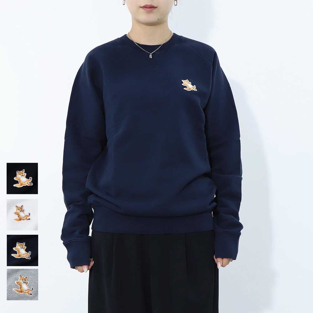 【新品】メゾン キツネ MAISON KITSUNE トップス スウェット・トレーナー ユニセックス グレー ブラック ネイビー ホワイト コットン キツネ フォックス ワンポイント 刺繍 メンズ レディース GU00342KM0002|LE CHIEN