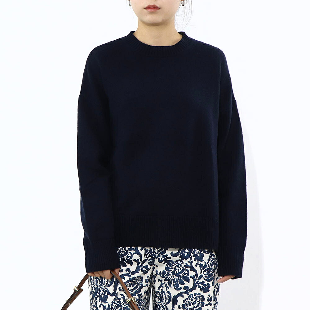 【新品】マックス マーラ Max Mara トップス ニット レディース ネイビー ウール カシミヤ クルーネック シンプル ニット セーター 19361091