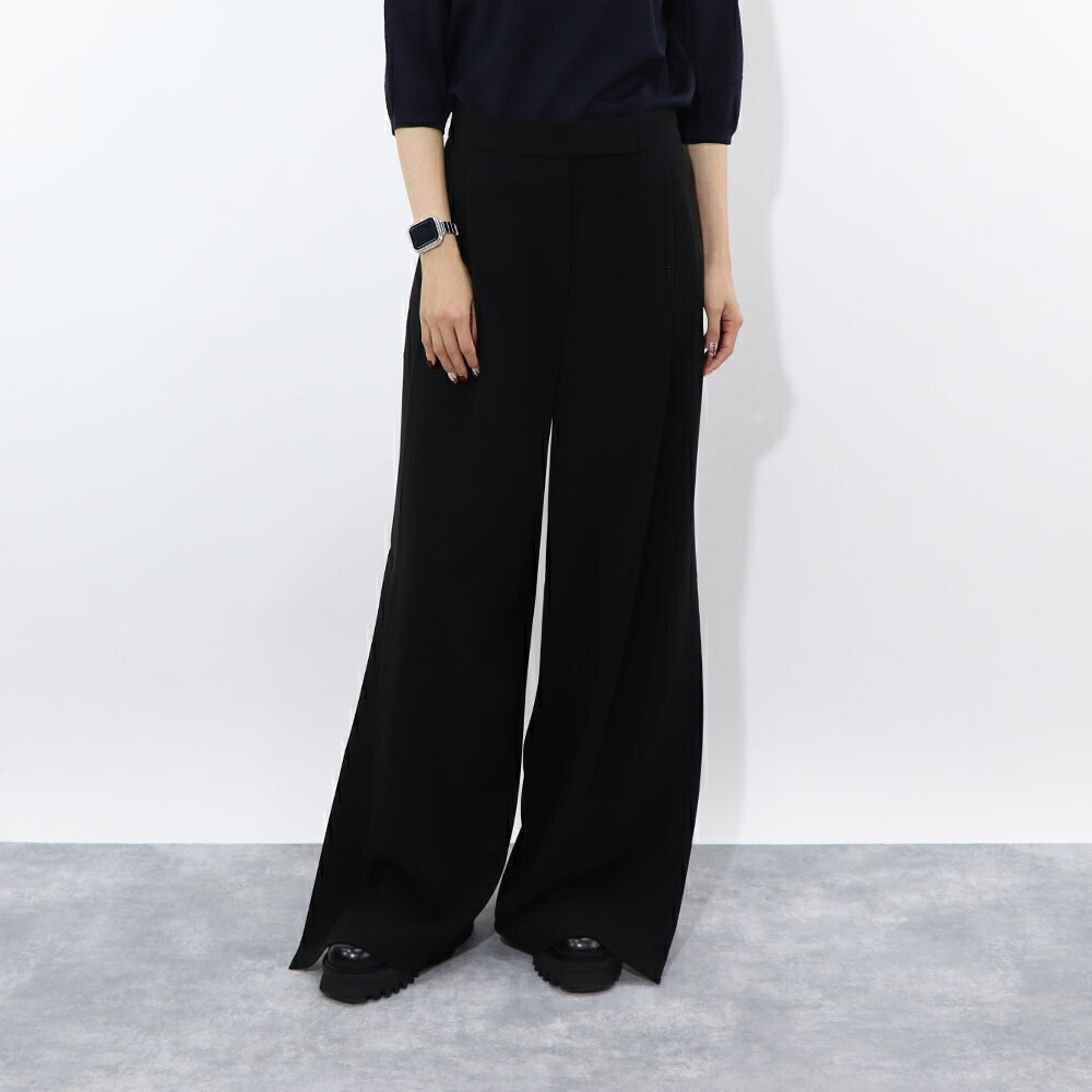 【新品】マックス マーラ Max Mara ボトムス ロングパンツ レディース ブラック ワイドパンツ スリット 11360639