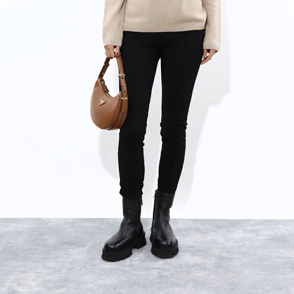 【新品】マックス マーラ Max Mara ボトムス ロングパンツ レディース ブラック ポリアミド スキニーフィットパンツ ステッチ加工 17860533
