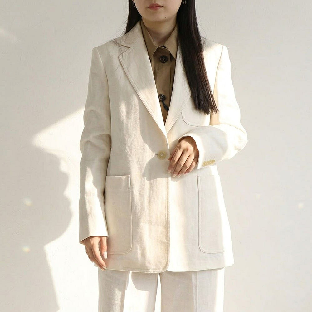【新品】マックス マーラ Max Mara アウター ジャケット・ブルゾン レディース アイボリー リネン BOEMIA シングルジャケット 11041092｜LE CHIEN 49,860円