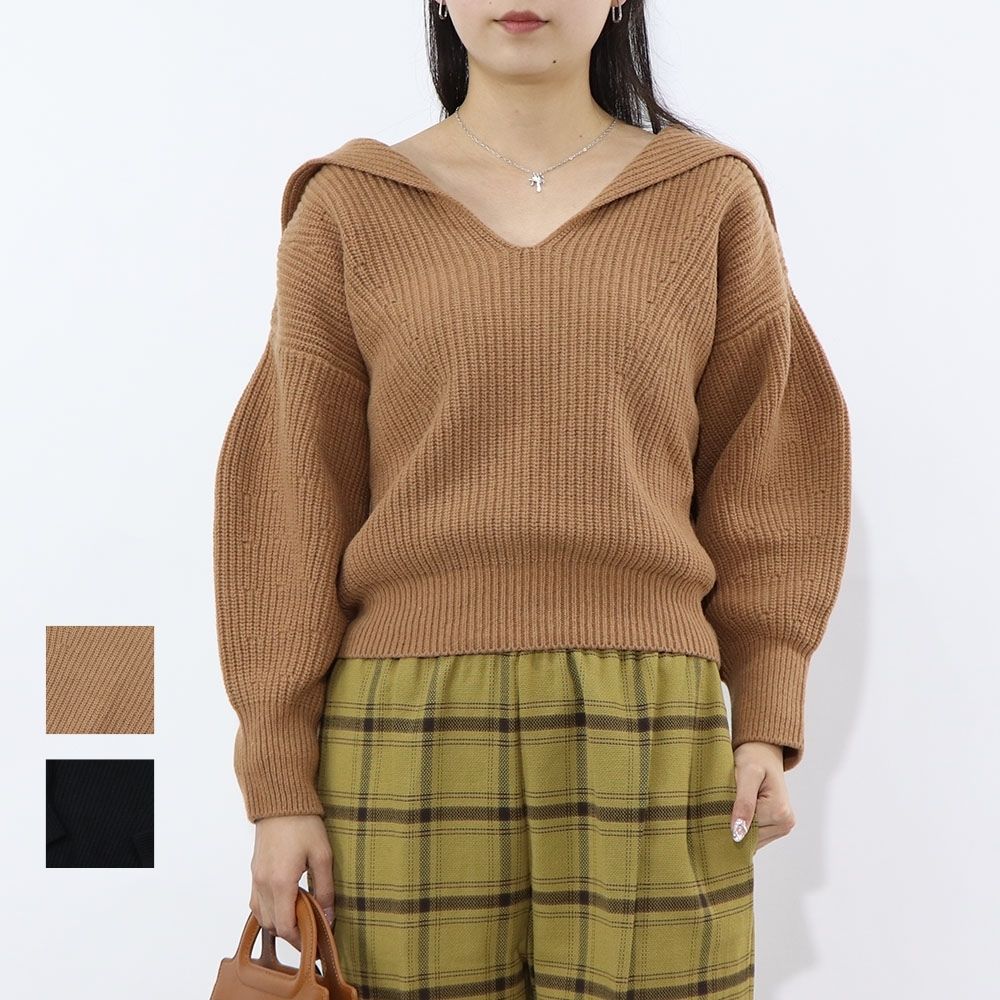 【新品】ピンコ PINKO トップス ニット レディース ブラウン ブラック 襟 ショート丈 1G18JW-A0CS