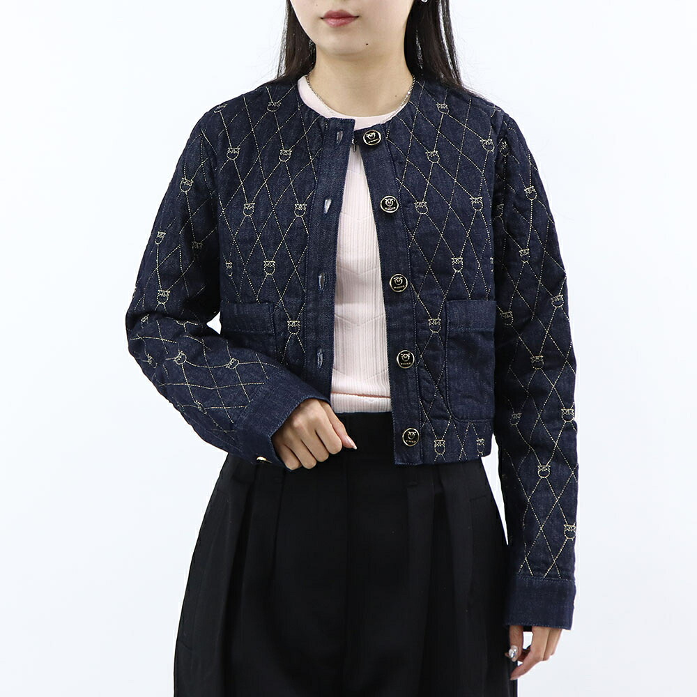 【新品】ピンコ PINKO アウター ジャケット・ブルゾン レディース インディゴブルー デニム生地 LOVEBIRDS キルティング 1J1115-A0A4｜LE CHIEN