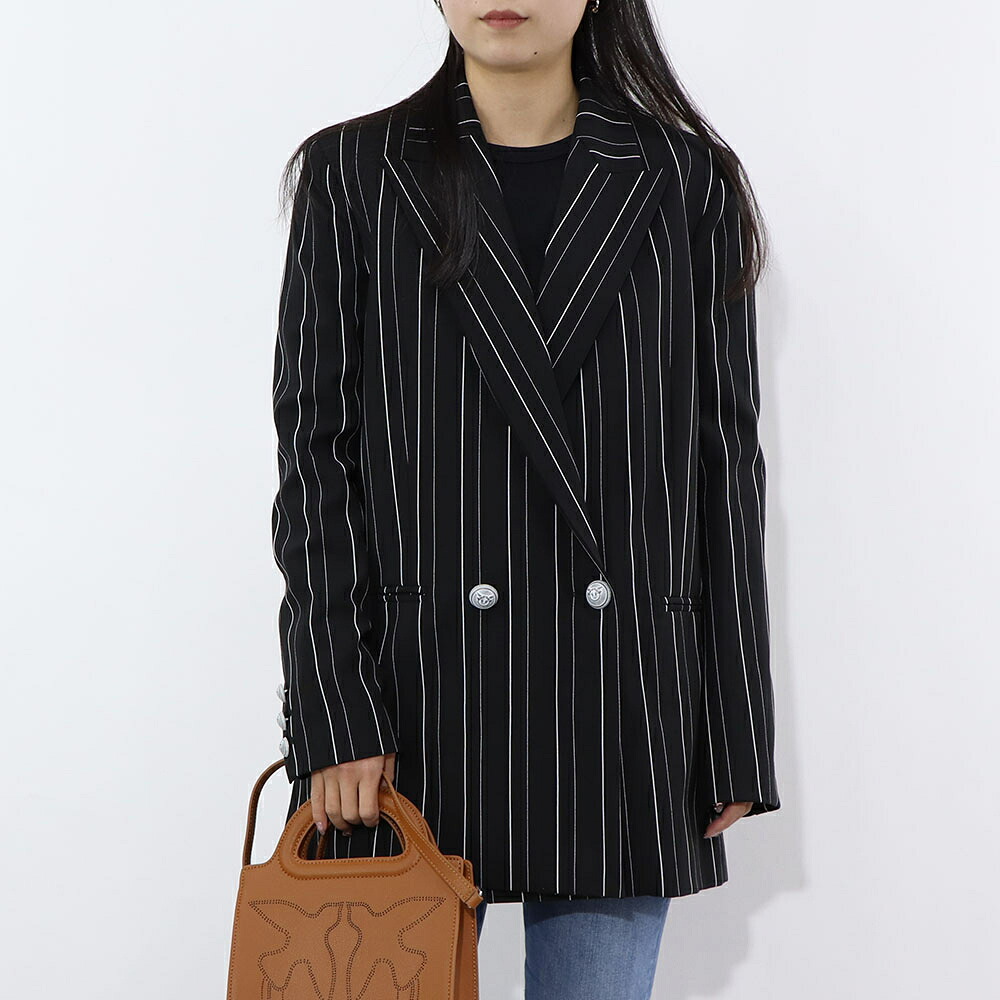 【新品】ピンコ PINKO アウター ジャケット・ブルゾン レディース ブラック ダブルジャケット テーラードジャケット ストライプ 1G14PM-7919｜LE CHIEN