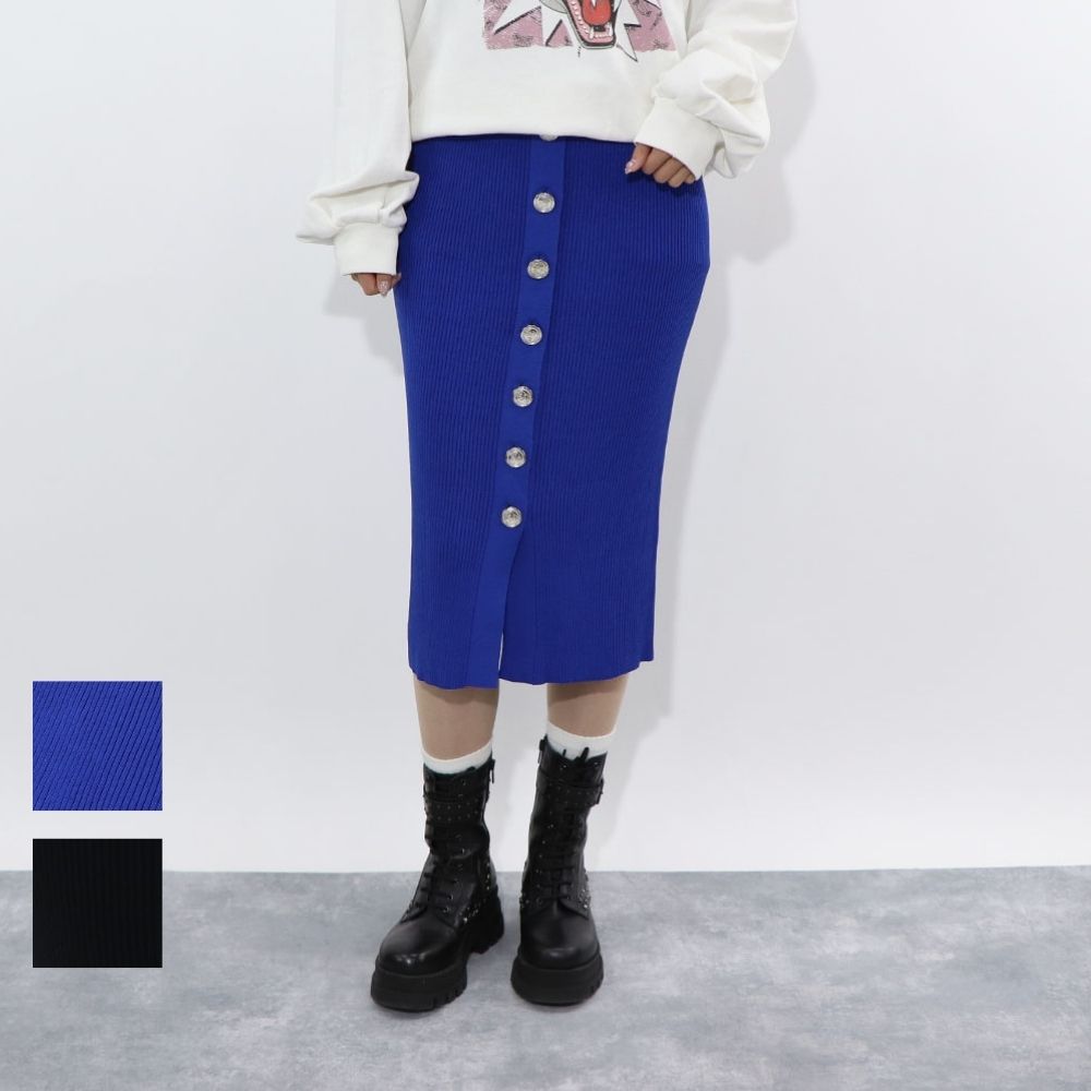 【新品】ピンコ PINKO ボトムス スカート レディース ブルー ブラック ニットスカート ミディアム丈 1G15TW-Y6Z9