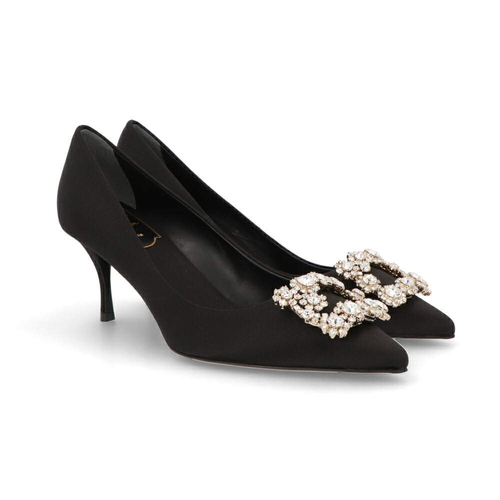 【新品】ロジェ・ヴィヴィエ Roger Vivier シューズ パンプス レディース ブラック ハイヒール ポインテッドトゥ ビジュー ヒールあり RVW41417620RS0｜LE CHIEN