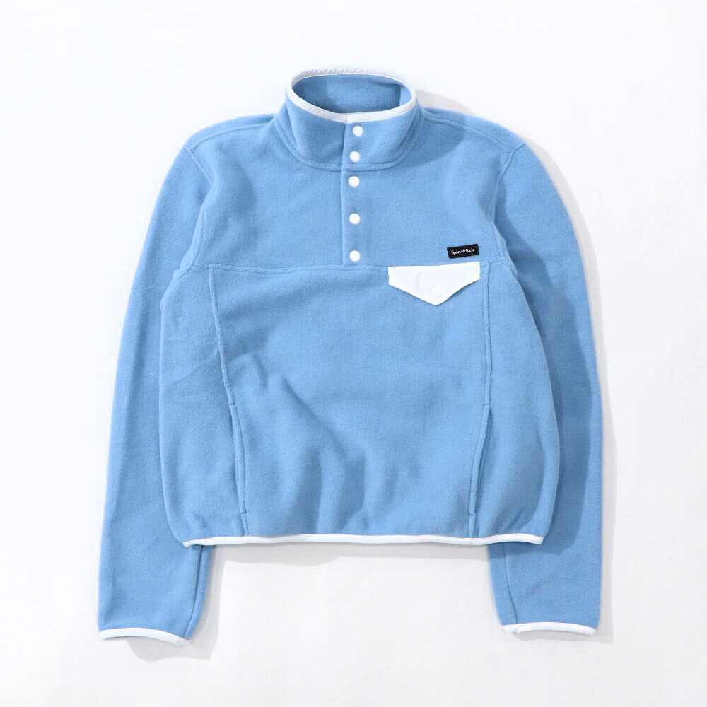 【新品】スポーティー＆リッチ Sporty＆Rich トップス スウェット・トレーナー ユニセックス ブルー ポリエステル フリース 長袖 ハイネック ロゴ メンズ レディース QZAW232BL3｜LE CHIEN 14,892円
