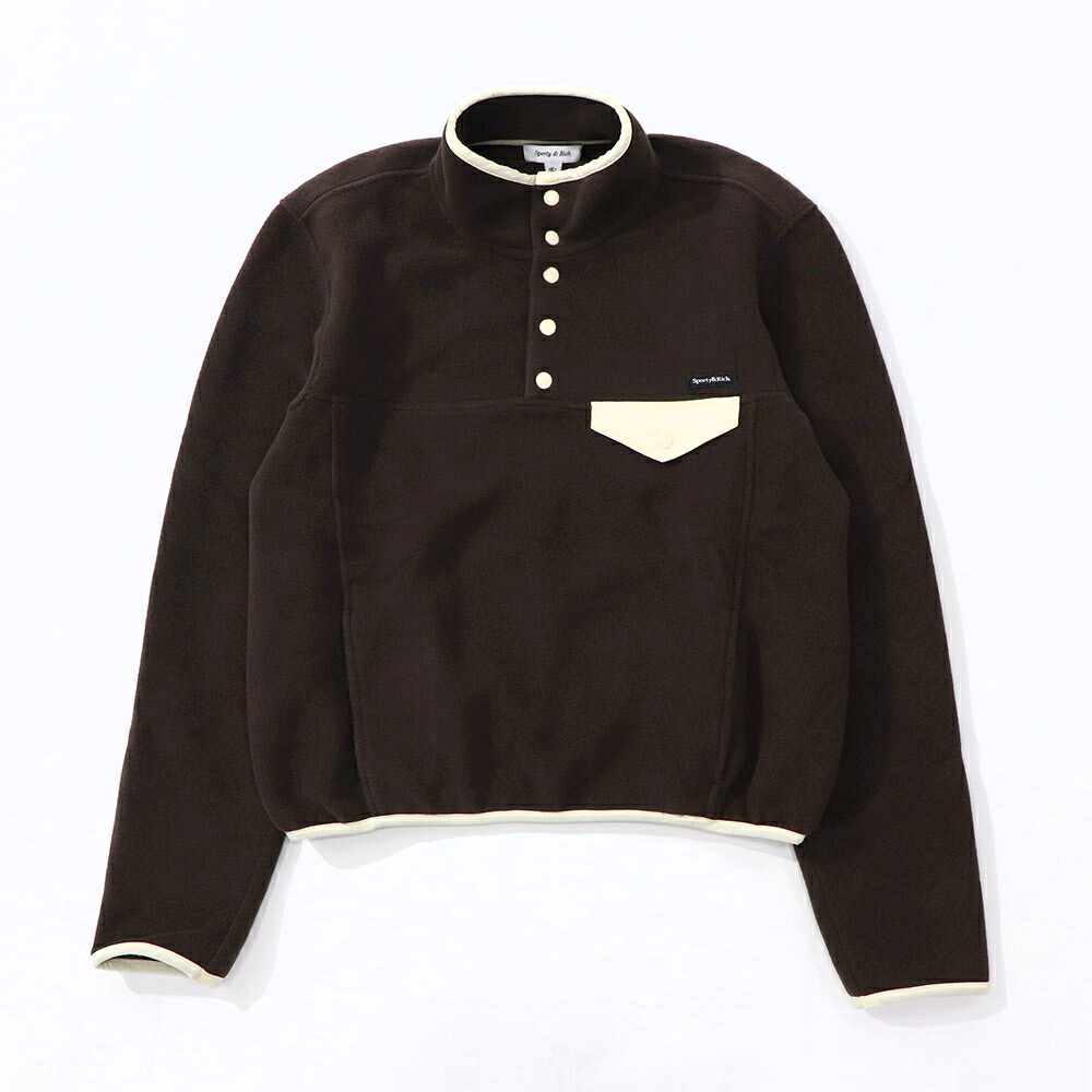 【新品】スポーティー＆リッチ Sporty＆Rich トップス スウェット・トレーナー ユニセックス ブラウン ポリエステル フリース 長袖 ハイネック ロゴ メンズ レディース QZAW234CH｜LE CHIEN