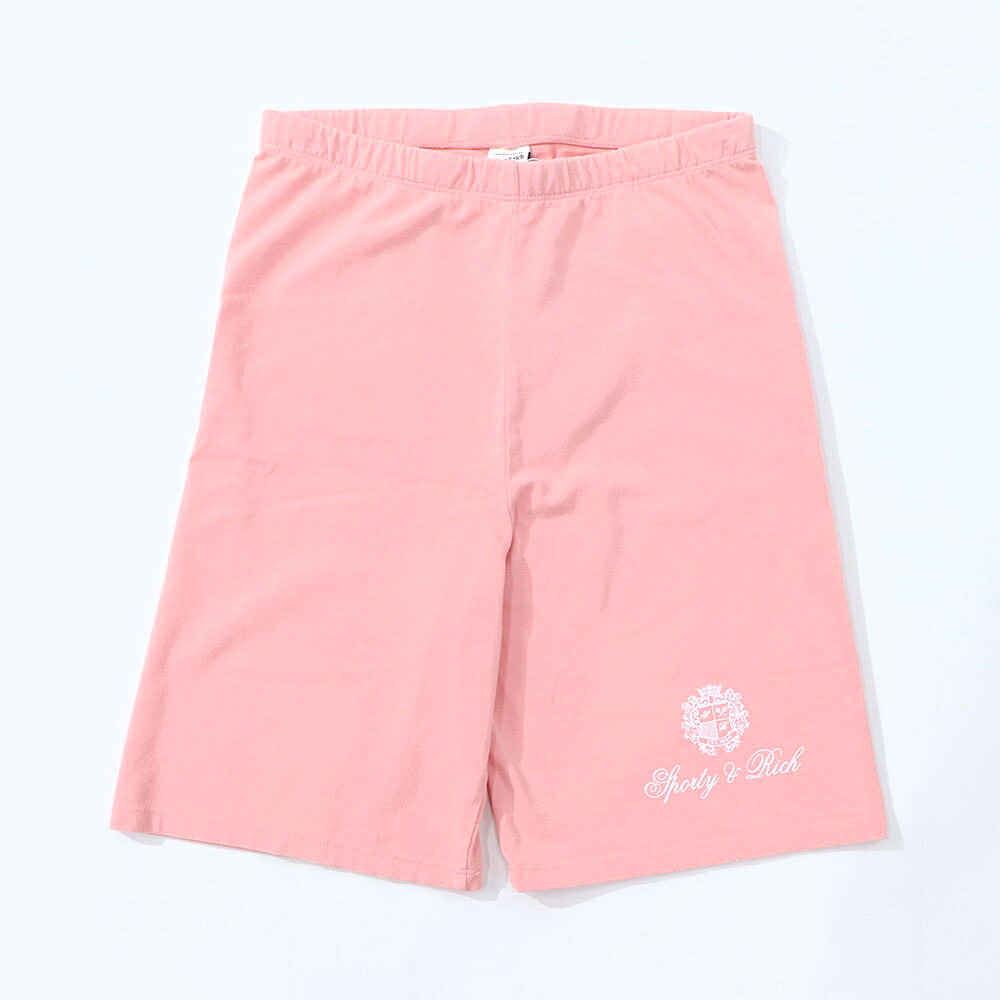 【新品】スポーティー＆リッチ Sporty＆Rich ボトムス ショートパンツ レディース ピンク コットン スパンデックス ロゴ エンブレム シンプル SRB1SP200｜BOUJETOI（ブージュトワ）