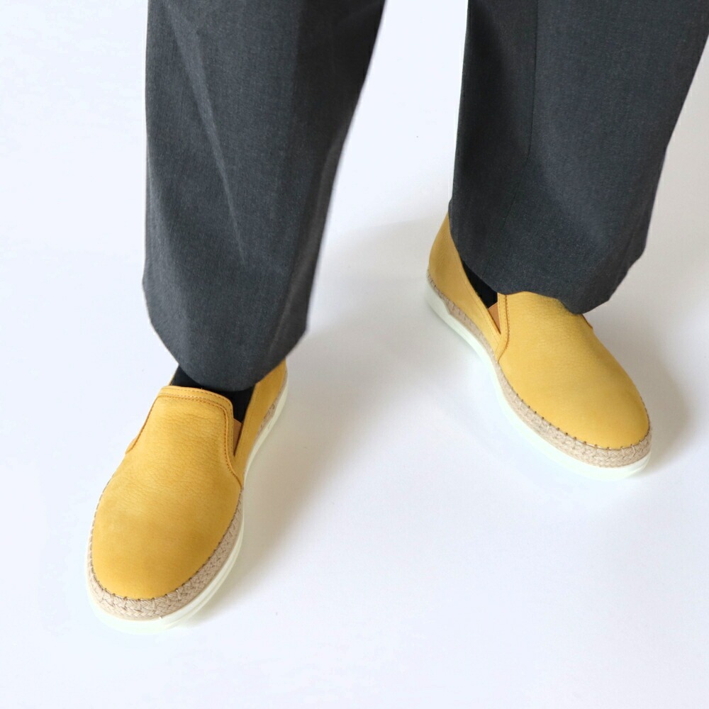 【新品】 トッズ TODS スリッポン メンズ レディース ユニセックス スニーカー エスパドリーユ イエロー レザー シンプル 無地 XXW0TV0J97ZGRKG407