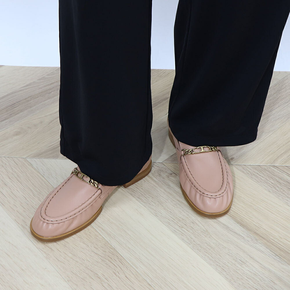 【新品】トッズ TOD'S シューズ レザーシューズ レディース ピンクベージュ シンプル ロゴ ローファー XXW19K0HC80SOM