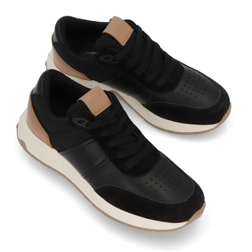 【新品】トッズ TOD'S シューズ スニーカー メンズ ブラック スムースカーフスキン レースアップ バイカラー ローカット XXM63K0GT80QHG