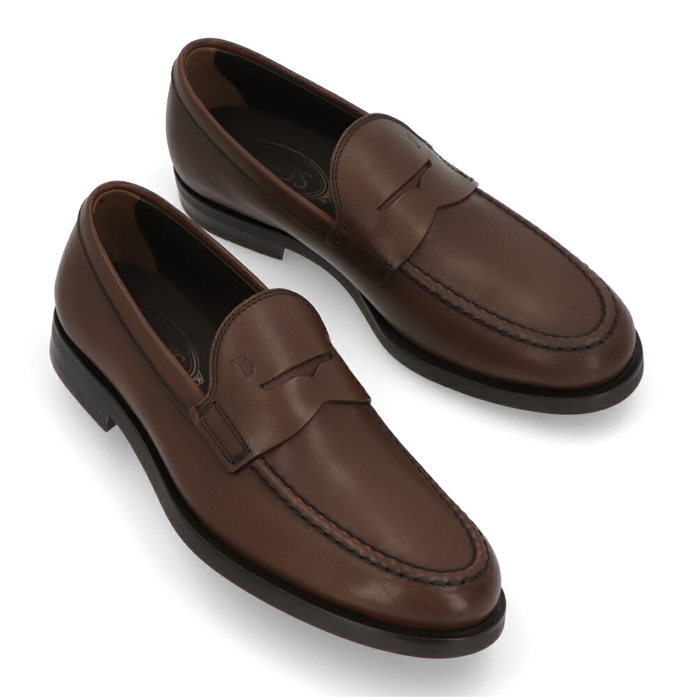 【新品】トッズ TOD'S シューズ レザーシューズ メンズ ブラウン レザー フォーマルシューズ クラシカル ロゴ入り ローファー XXM0ZF0Q920D9C