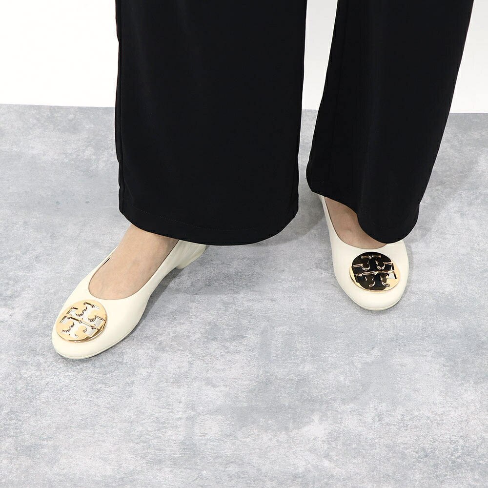 【新品】トリー バーチ Tory Burch シューズ パンプス レディース CLAIRE BALLET クレア バレエ アイボリー レザー ラバー バレエシューズ ダブルT ヒールなし 146119 104