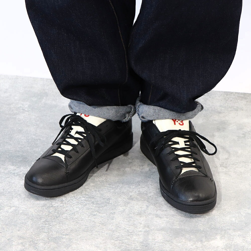関税込 Y-3 ワイスリー ロゴ レザー チャンキー スニーカー 黒 Y-3 Rivalry レザースニーカー | ブラック | FARFETCH JP