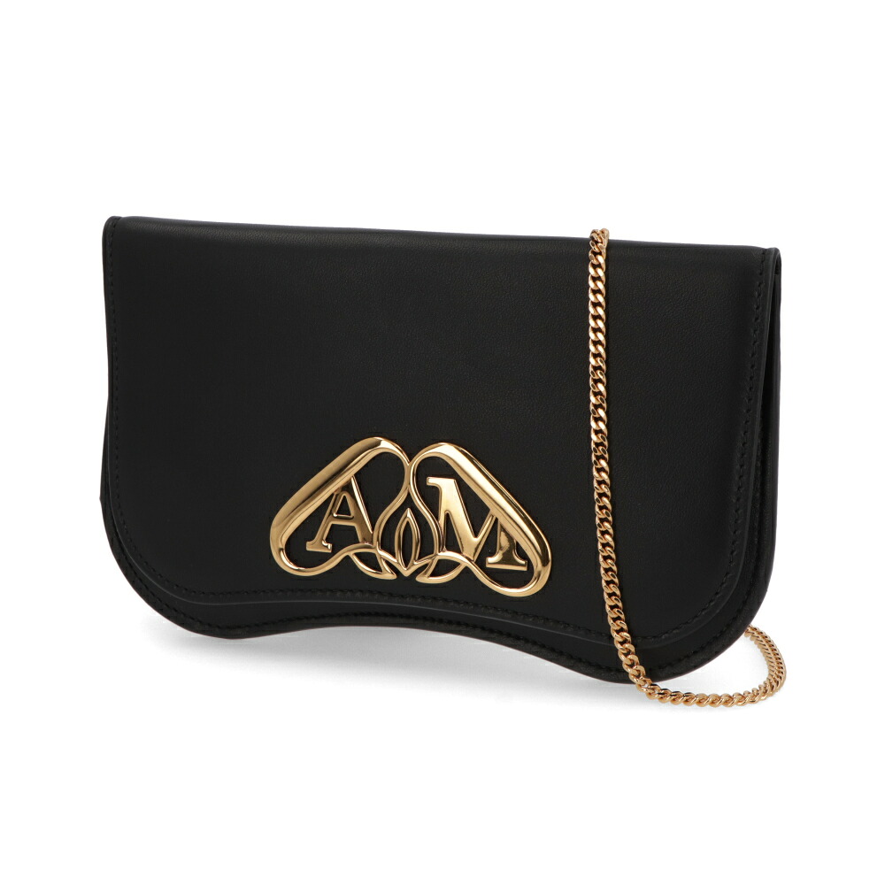 【新品】アレキサンダーマックイーン ALEXANDERMCQUEEN バッグ ショルダーバッグ レディース Seal Phone Mini Chain Bag ブラック レザー ロゴ 779228