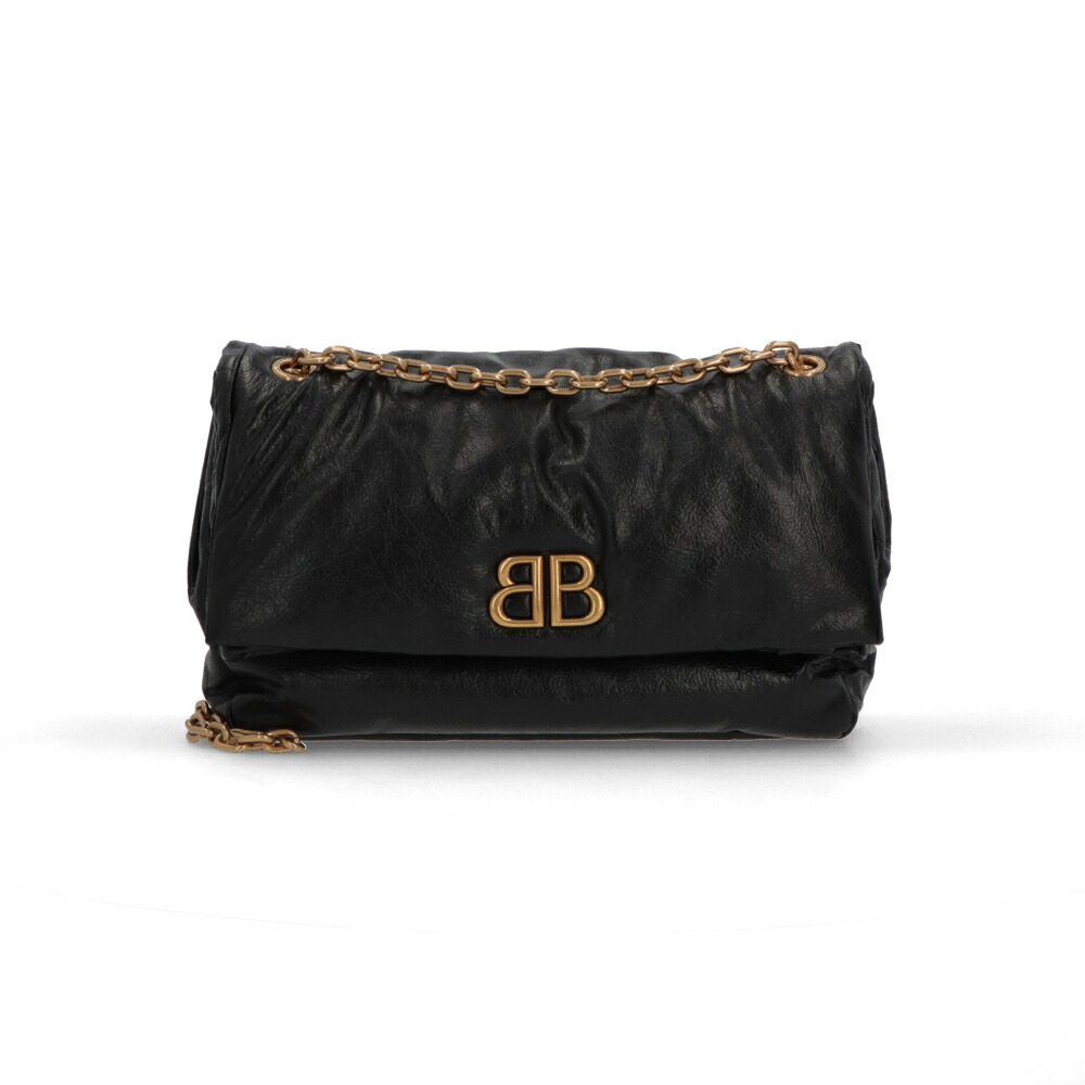 【新品】バレンシアガ BALENCIAGA バッグ ショルダーバッグ レディース MONACO M モナコ ブラック チェーンショルダー ロゴ 765945 2AAR8 1000