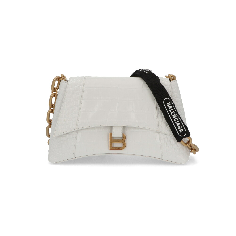 【新品】バレンシアガ BALENCIAGA バッグ ショルダーバッグ レディース ホワイト レザー ダウンタウン クロコ クロスボディバッグ 689058 2106F|LE CHIEN