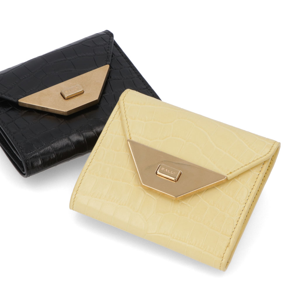 未使用　BALLY バリー レザー三つ折り財布　グレー　ミニ財布 Bally バリー BALLY 財布 三つ折り財布 ミニ財布 コンパクト財布