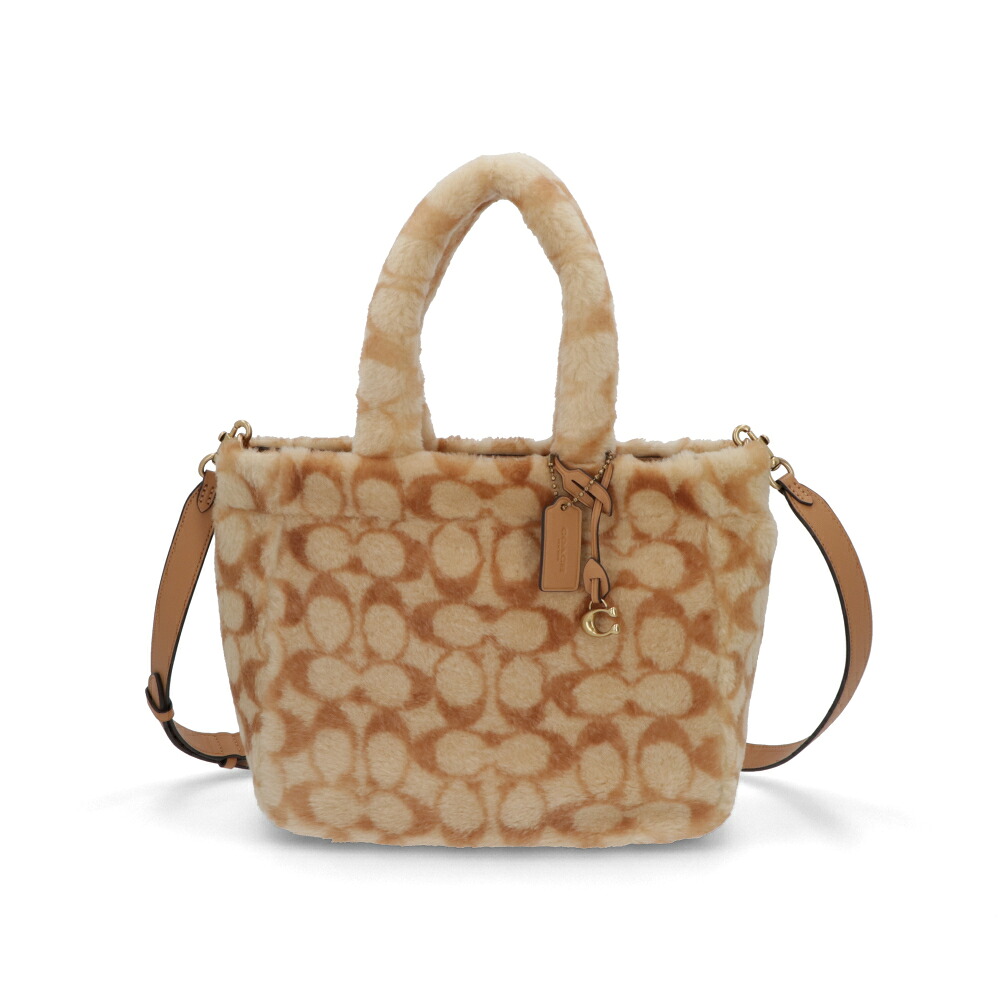 【新品】コーチ COACH トートバッグ レディース ブラウン系 レザー シグネチャー シアリング ファー CC442｜LE CHIEN