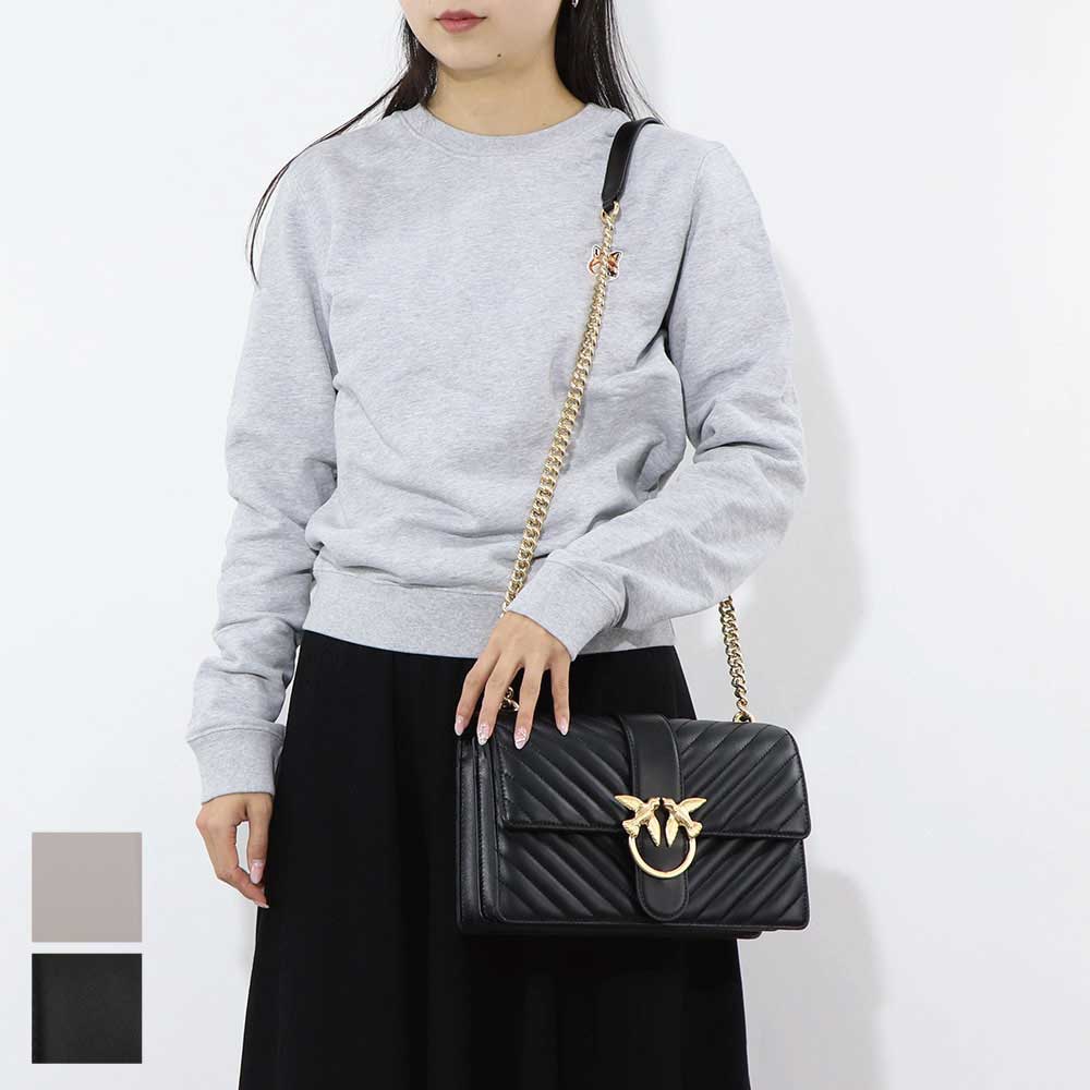 【新品】ピンコ PINKO バッグ ショルダーバッグ レディース ホワイト ブラック レザー シンプル キルティング 1P21TK-Y6KT|LE CHIEN