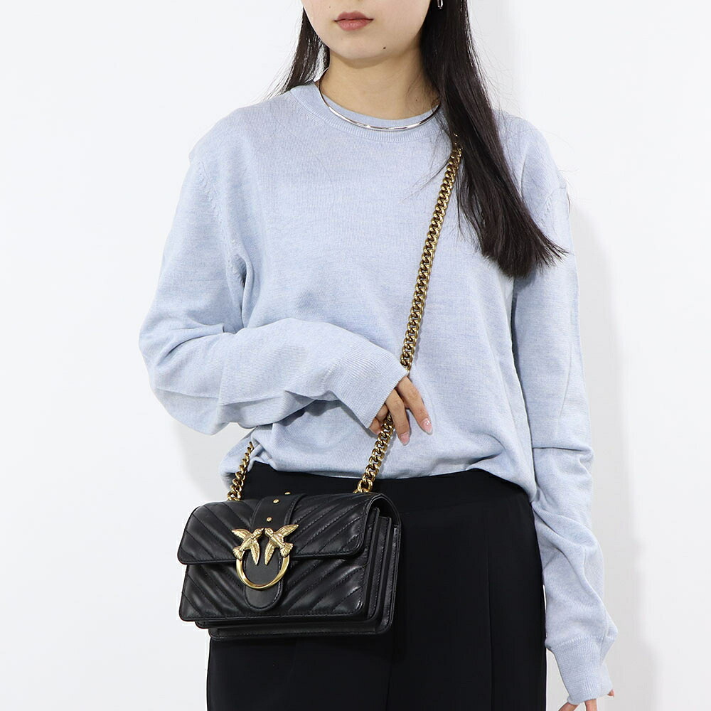 【新品】ピンコ PINKO バッグ ショルダーバッグ レディース ブラック レザー シンプル キルティング 1P227L-Y6XV