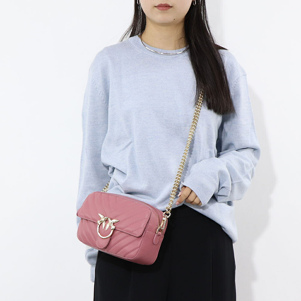 【新品】ピンコ PINKO バッグ ショルダーバッグ レディース ピンク レザー シンプル キルティング 1P21QY-Y677