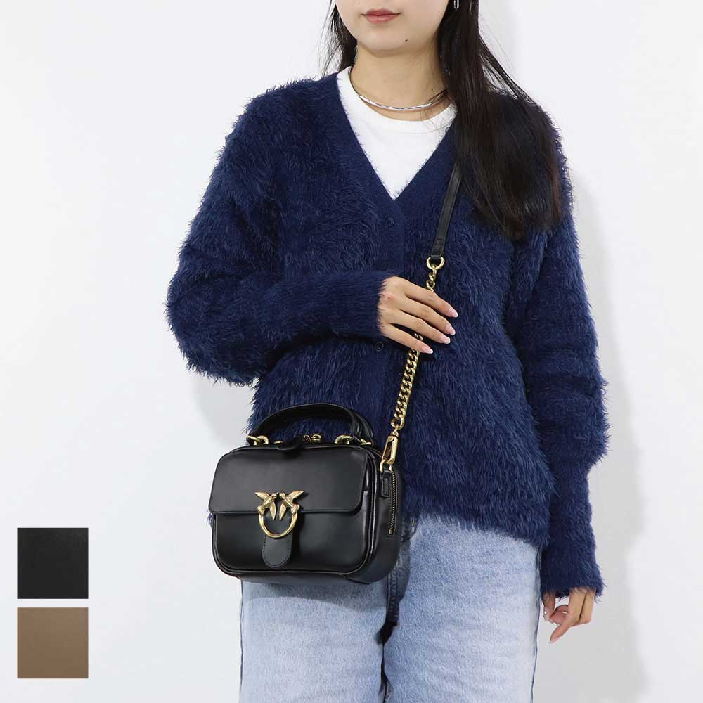 【新品】ピンコ PINKO バッグ ハンドバッグ レディース ブラウン ブラック レザー シンプル 2way ショルダーバッグ 1P22AJ-Y6XT｜LE CHIEN