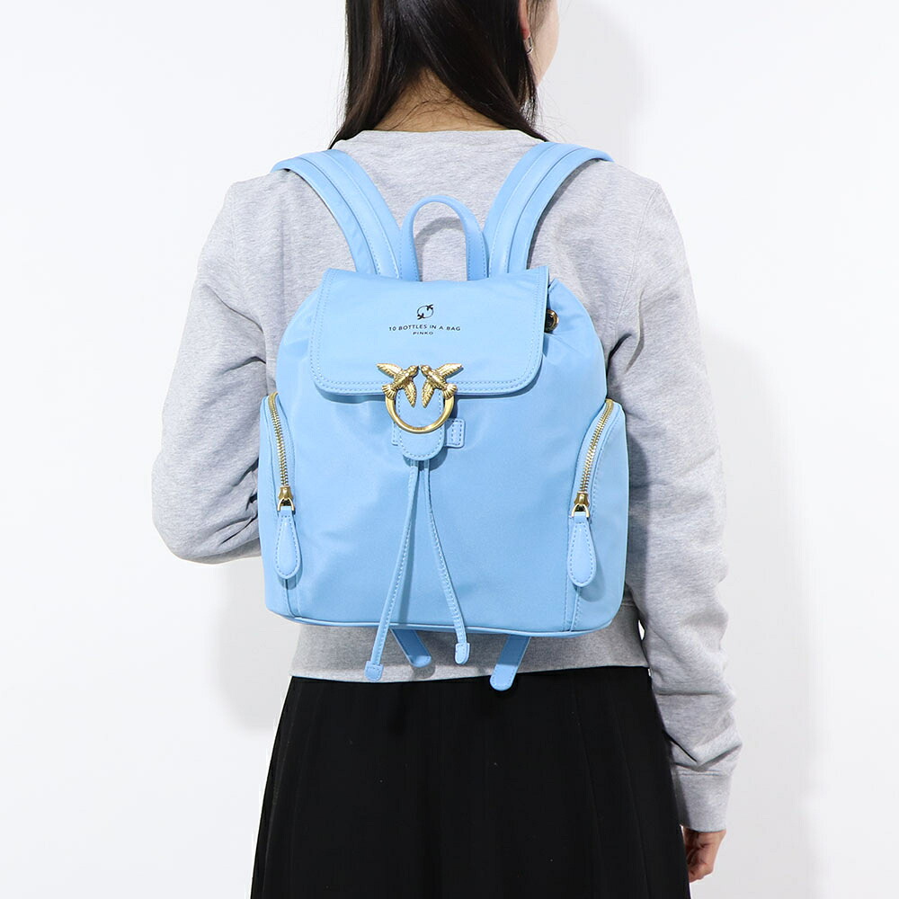 【新品】ピンコ PINKO バッグ リュック・デイパック レディース ブルー バックパック レザー ナイロン シンプル 1P22KV-Y7UX 9,500円