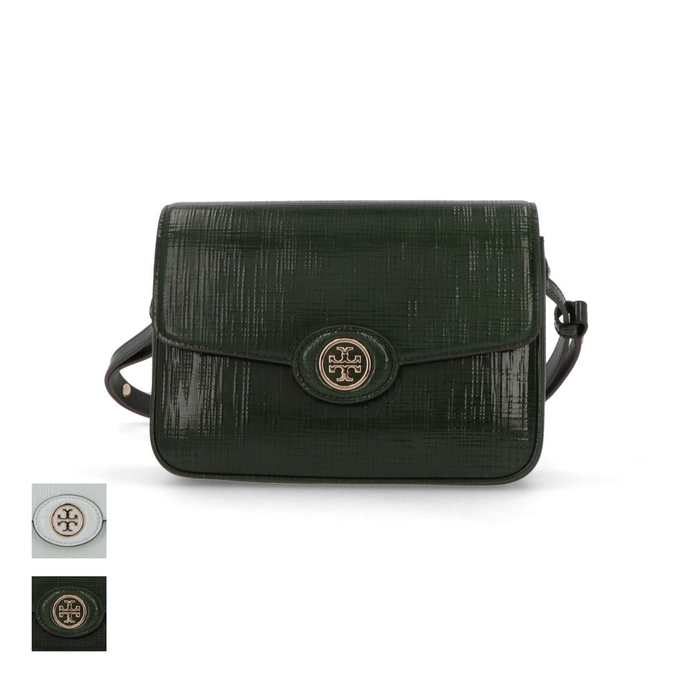 【新品】トリー バーチ Tory Burch バッグ ショルダーバッグ レディース ROBINSON SPAZZOLATO グリーン ライトブルー イエロー エンボスレザー クロスボディバッグ ミニバッグ 154731