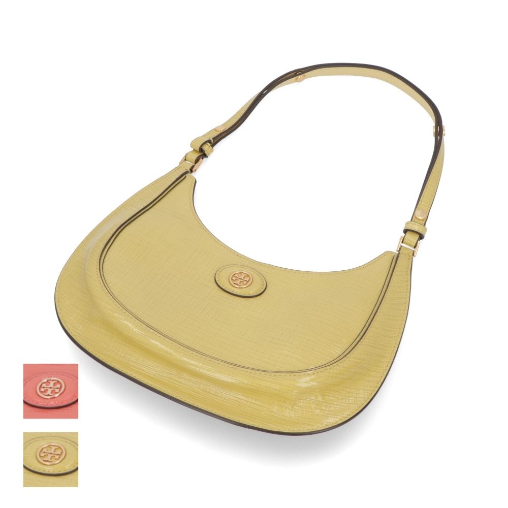 【新品】トリー バーチ Tory Burch バッグ ショルダーバッグ レディース コーラルピンク イエロー エンボスレザー ハンドバッグ ホーボーバッグ 158509