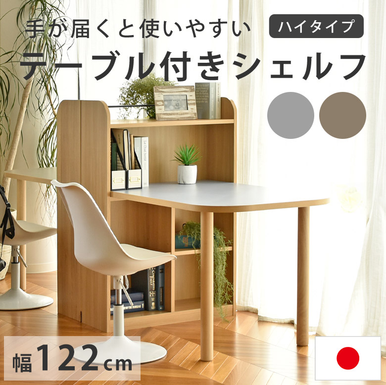 【手が届くと使い分かりやすい】 時刻表付き添い人シェルフ マイコン学習机 棚付学習机 幅120糎 机 書物棚 マイコン学習机 マイコン机 学びとる机 学びとる学習机 細工物学習机 リビング学びとる 納める棚 仕合わせ シェルフ メラミン天板 青み 赤銅色 ROC