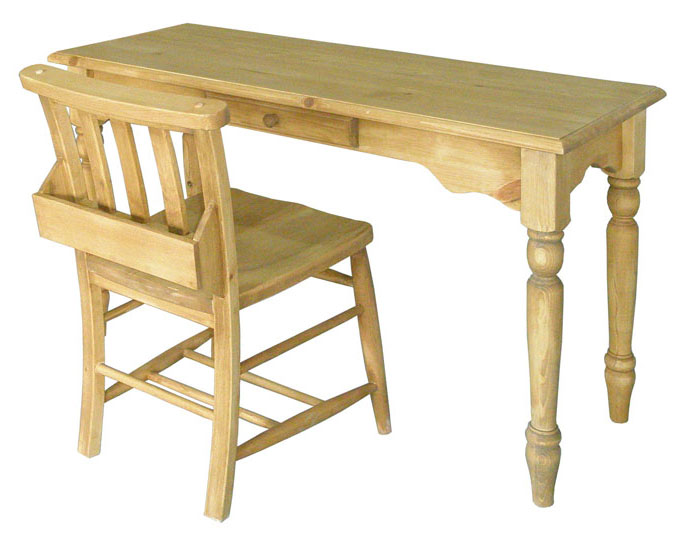カントリーパイン材 120幅デスク&チェア2点セット! AIROS JAPAN アイロスジャパン 机と椅子の2点セット★A302 table 1200&A002 chursh chair AV収納【02P03Dec16】|Easyファニチャー