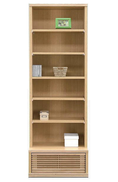 【スリム収納ハイタイプ】 本棚 本収納 シェルフ 収納家具 ラック 60cm おしゃれ家具 シンプル 6段 引き出し 木製 完成品 ★ホット60Hブックシェルフ（ナチュラル/ブラウン） 【送料無料】【02P03Dec16】