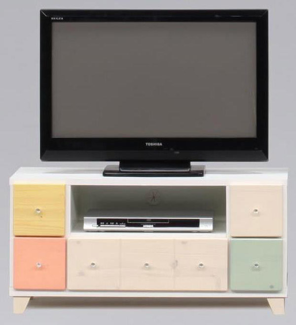 【カラフルな可愛らしいカラーのマカロンシリーズにテレビボードが登場！】テレビボード テレビ台 ローボード コンパクト ミニテレビ台 おしゃれ 木製★マカロン94TV台 AV収納 【02P03Dec16】